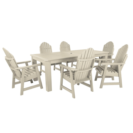 Hamilton 7pc Outdoor Dining Set 42in x 84in - Dining Height Dining Highwood USA Whitewash 