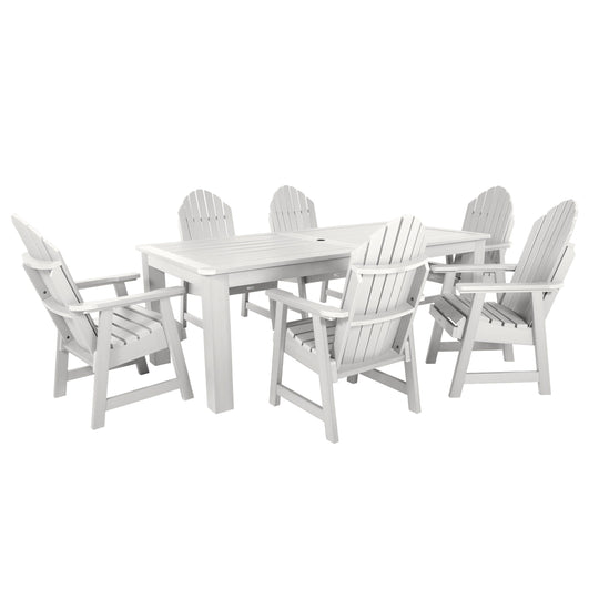 Hamilton 7pc Outdoor Dining Set 42in x 84in - Dining Height Dining Highwood USA White 
