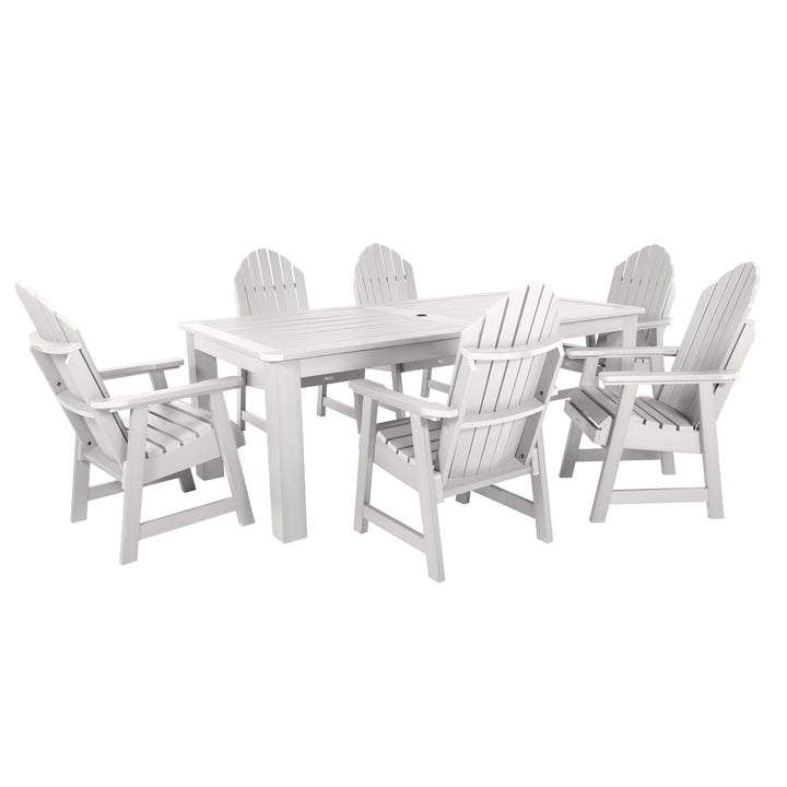 Hamilton 7pc Outdoor Dining Set 42in x 84in - Dining Height Dining Highwood USA White 