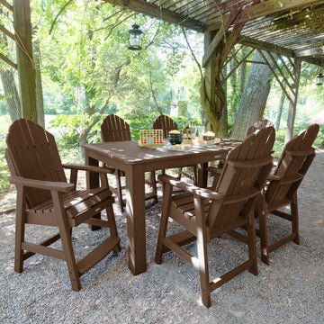 Hamilton 7pc Rectangular Outdoor Dining Set 42in x 72in - Counter Height Dining Highwood USA 