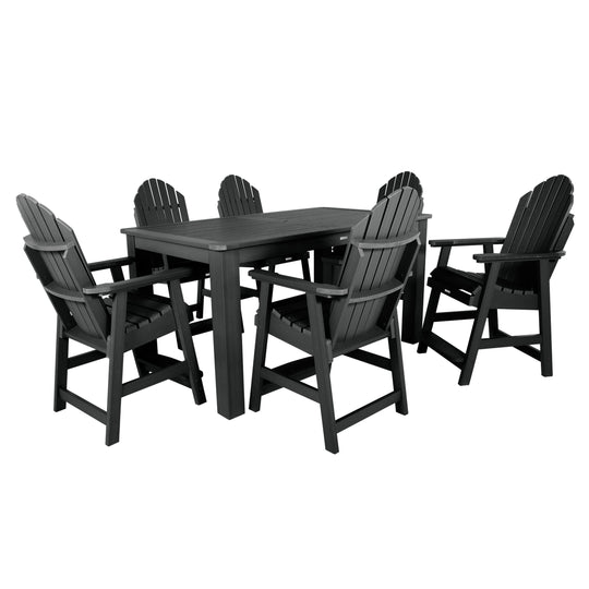 Hamilton 7pc Rectangular Outdoor Dining Set 42in x 72in - Counter Height Dining Highwood USA Black 