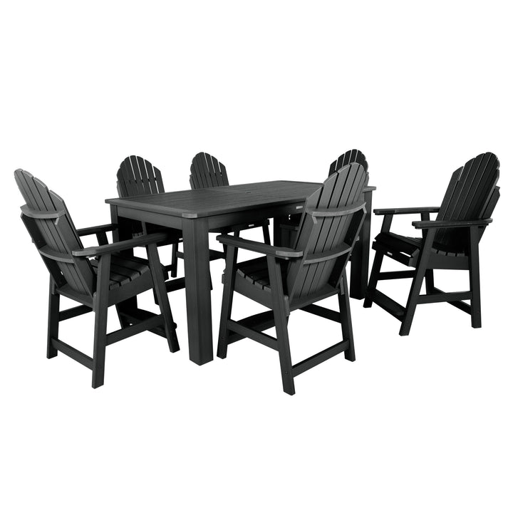 Hamilton 7pc Rectangular Outdoor Dining Set 42in x 72in - Counter Height Dining Highwood USA Black 
