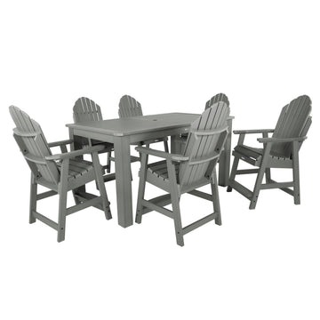 Hamilton 7pc Rectangular Outdoor Dining Set 42in x 72in - Counter Height Dining Highwood USA Coastal Teak 