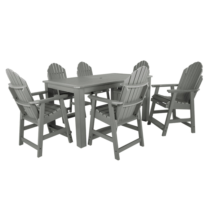 Hamilton 7pc Rectangular Outdoor Dining Set 42in x 72in - Counter Height Dining Highwood USA Coastal Teak 