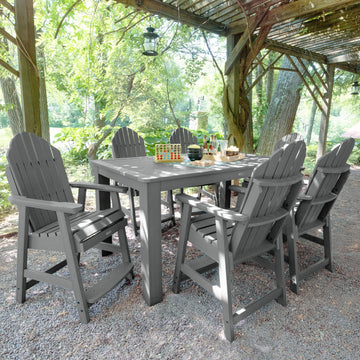 Hamilton 7pc Rectangular Outdoor Dining Set 42in x 72in - Counter Height Dining Highwood USA 