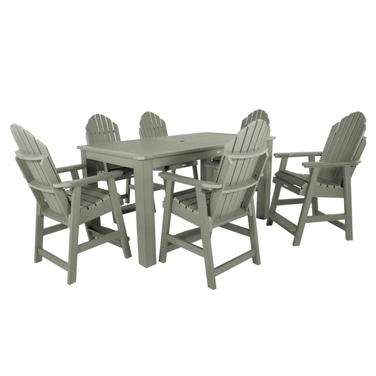 Hamilton 7pc Rectangular Outdoor Dining Set 42in x 72in - Counter Height Dining Highwood USA Eucalyptus 