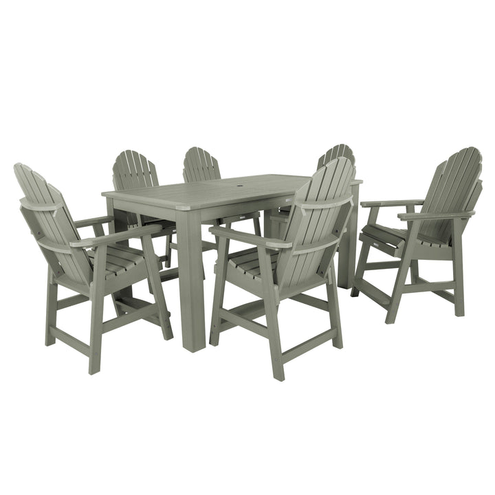 Hamilton 7pc Rectangular Outdoor Dining Set 42in x 72in - Counter Height Dining Highwood USA Eucalyptus 
