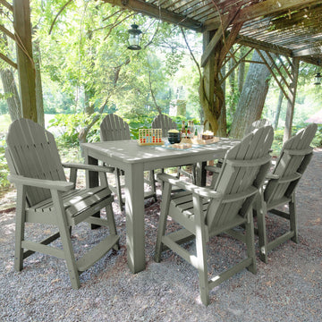 Hamilton 7pc Rectangular Outdoor Dining Set 42in x 72in - Counter Height Dining Highwood USA 