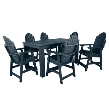 Hamilton 7pc Rectangular Outdoor Dining Set 42in x 72in - Counter Height Dining Highwood USA Federal Blue 