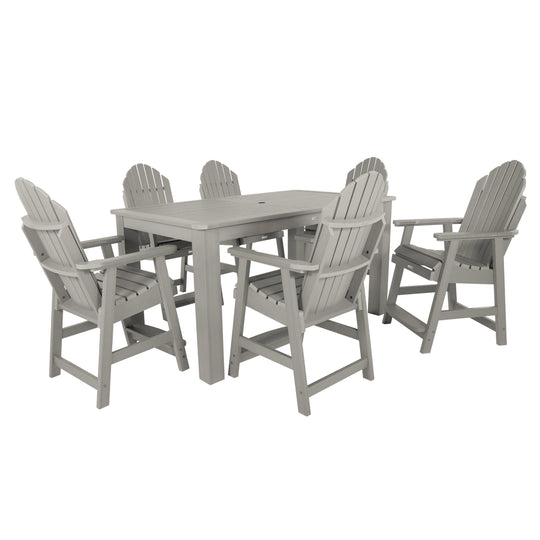 Hamilton 7pc Rectangular Outdoor Dining Set 42in x 72in - Counter Height Dining Highwood USA Harbor Gray 