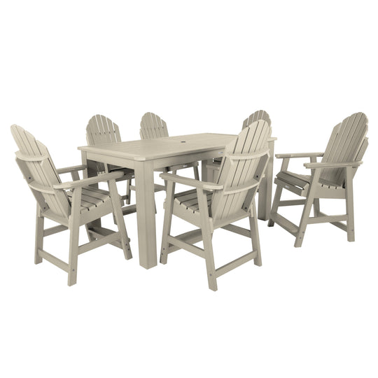 Hamilton 7pc Rectangular Outdoor Dining Set 42in x 72in - Counter Height Dining Highwood USA Whitewash 
