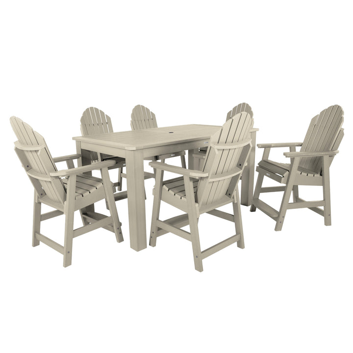 Hamilton 7pc Rectangular Outdoor Dining Set 42in x 72in - Counter Height Dining Highwood USA Whitewash 