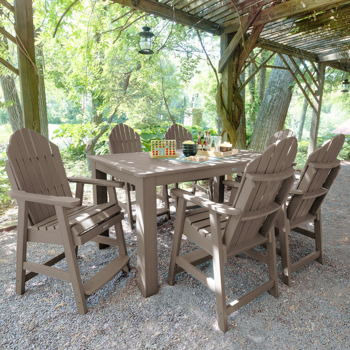Hamilton 7pc Rectangular Outdoor Dining Set 42in x 72in - Counter Height Dining Highwood USA 