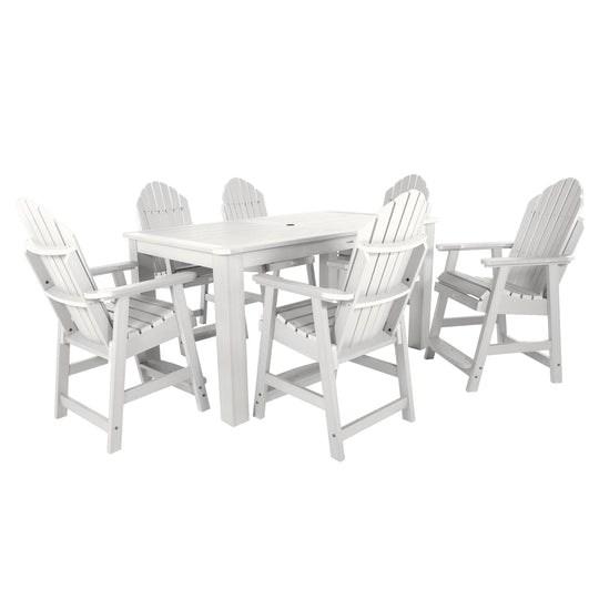 Hamilton 7pc Rectangular Outdoor Dining Set 42in x 72in - Counter Height Dining Highwood USA White 