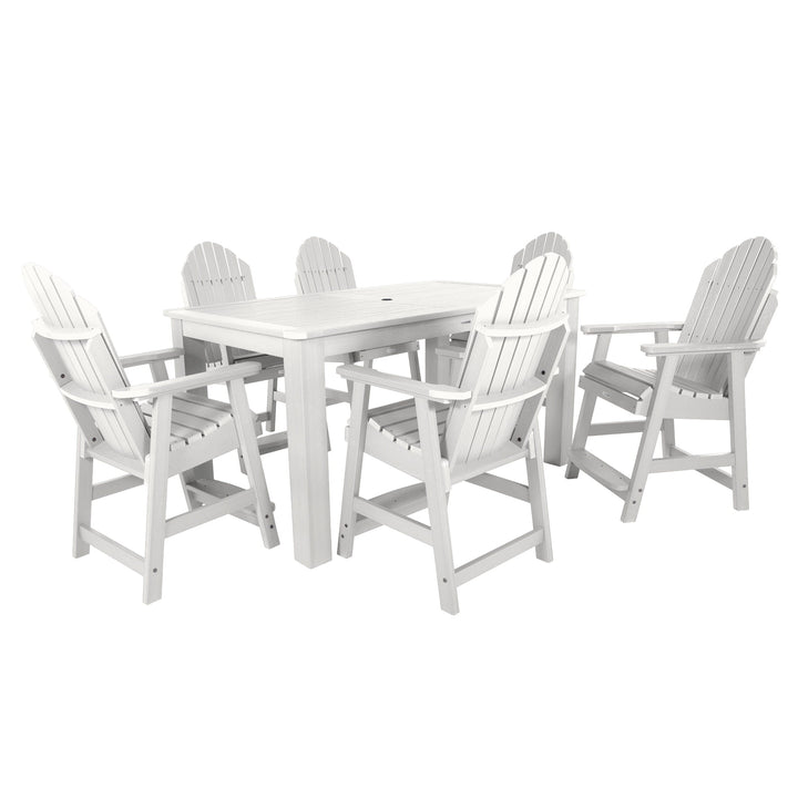 Hamilton 7pc Rectangular Outdoor Dining Set 42in x 72in - Counter Height Dining Highwood USA White 