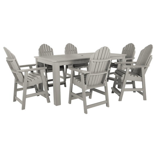 Hamilton 7pc Outdoor Dining Set 42in x 84in - Counter Height Dining Highwood USA Harbor Gray 