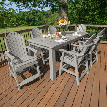 Hamilton 7pc Outdoor Dining Set 42in x 84in - Counter Height Dining Highwood USA 