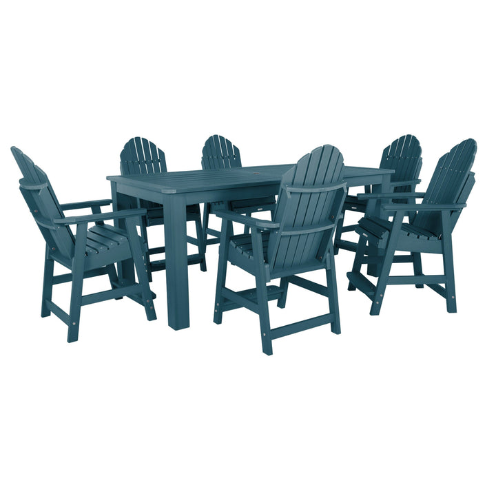 Hamilton 7pc Outdoor Dining Set 42in x 84in - Counter Height Dining Highwood USA Nantucket Blue 