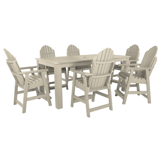 Hamilton 7pc Outdoor Dining Set 42in x 84in - Counter Height Dining Highwood USA Whitewash 