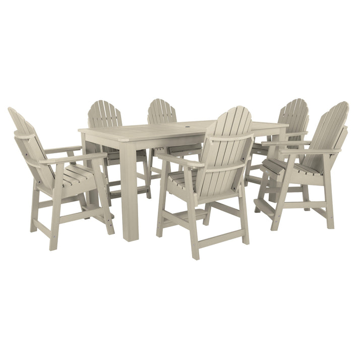 Hamilton 7pc Outdoor Dining Set 42in x 84in - Counter Height Dining Highwood USA Whitewash 