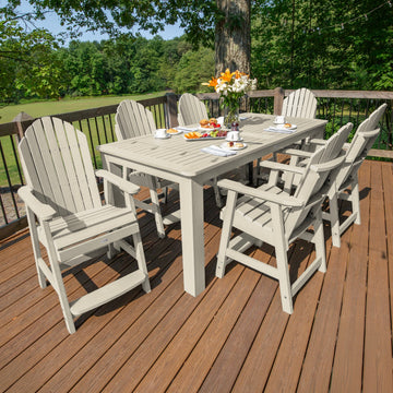 Hamilton 7pc Outdoor Dining Set 42in x 84in - Counter Height Dining Highwood USA 