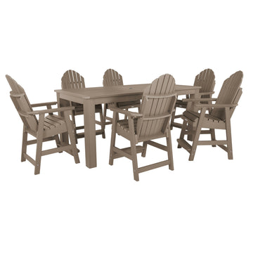 Hamilton 7pc Outdoor Dining Set 42in x 84in - Counter Height Dining Highwood USA Woodland Brown 