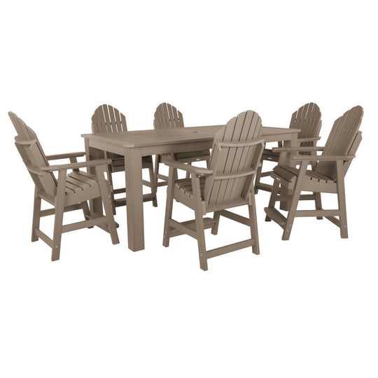 Hamilton 7pc Outdoor Dining Set 42in x 84in - Counter Height Dining Highwood USA Woodland Brown 