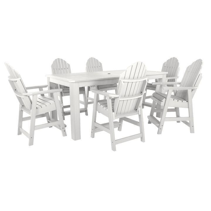 Hamilton 7pc Outdoor Dining Set 42in x 84in - Counter Height Dining Highwood USA White 