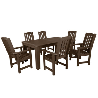 Lehigh 7pc Rectangular Outdoor Dining Set 42in x 72in - Dining Height Dining Highwood USA Weathered Acorn 