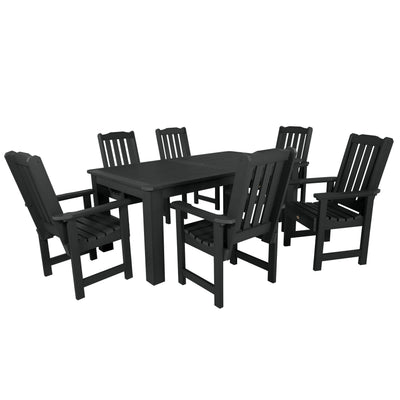 Lehigh 7pc Rectangular Outdoor Dining Set 42in x 72in - Dining Height Dining Highwood USA Black 