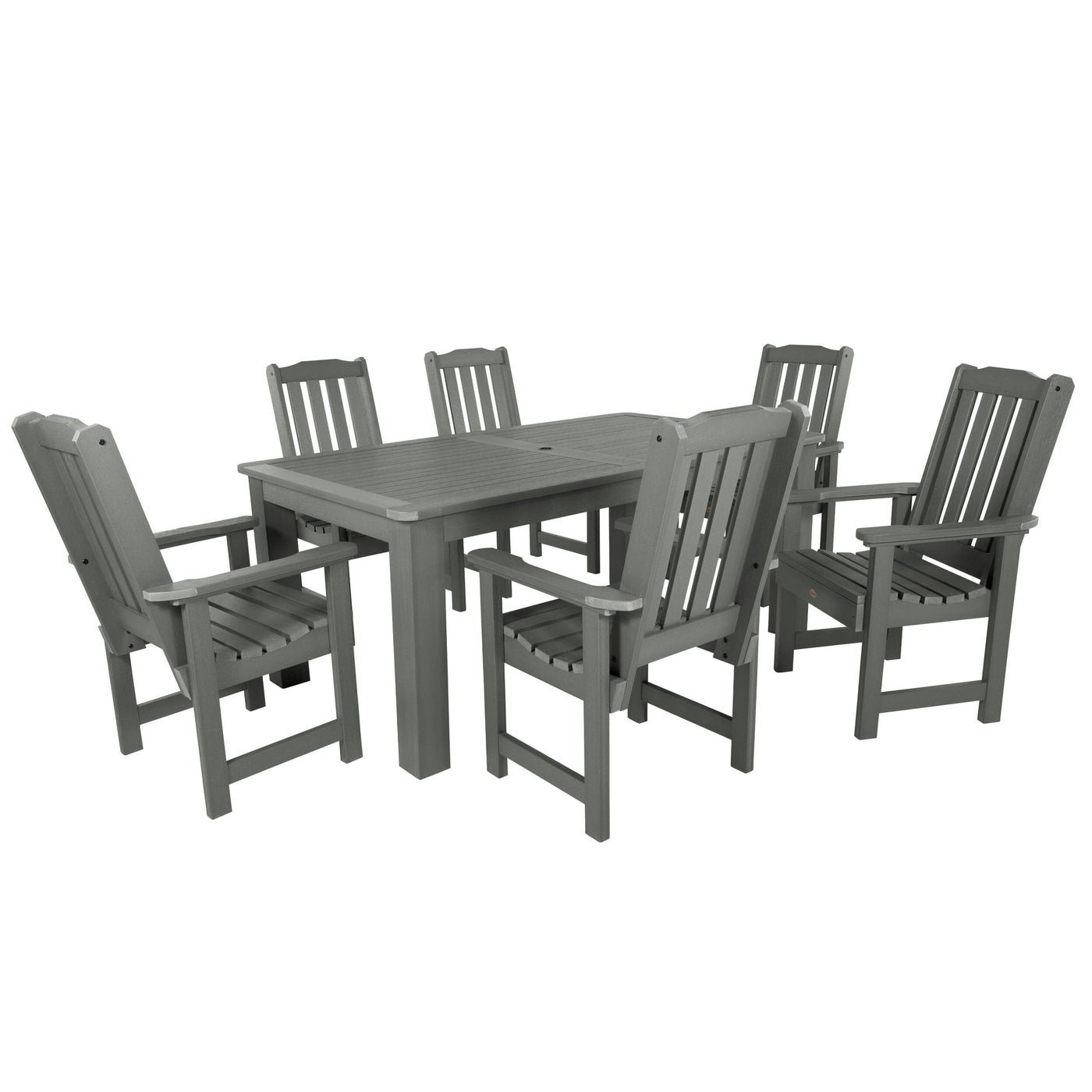 Lehigh 7pc Rectangular Outdoor Dining Set 42in x 72in - Dining Height Dining Highwood USA Coastal Teak 