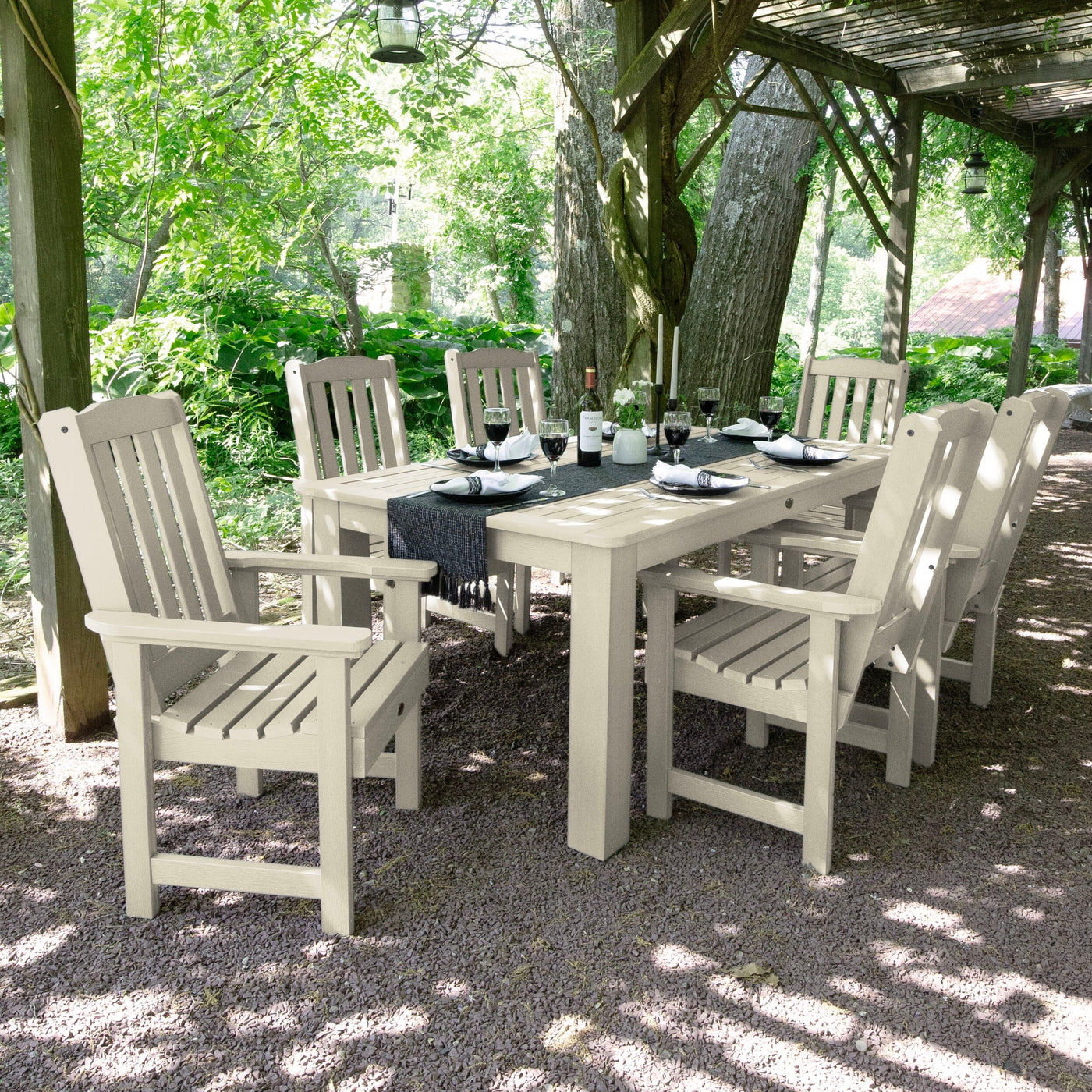 Lehigh 7pc Rectangular Outdoor Dining Set 42in x 72in - Dining Height Dining Highwood USA 