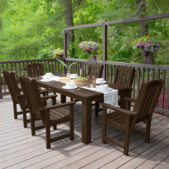 Lehigh 7pc Rectangular Outdoor Dining Set 42in x 84in - Dining Height Dining Highwood USA 