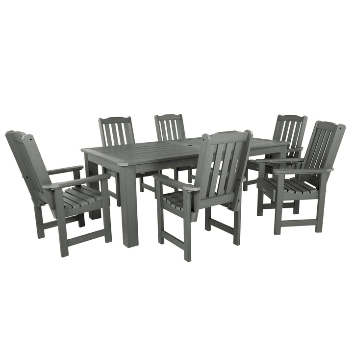 Lehigh 7pc Rectangular Outdoor Dining Set 42in x 84in - Dining Height Dining Highwood USA Coastal Teak 