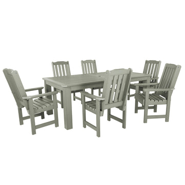 Lehigh 7pc Rectangular Outdoor Dining Set 42in x 84in - Dining Height Dining Highwood USA Eucalyptus 