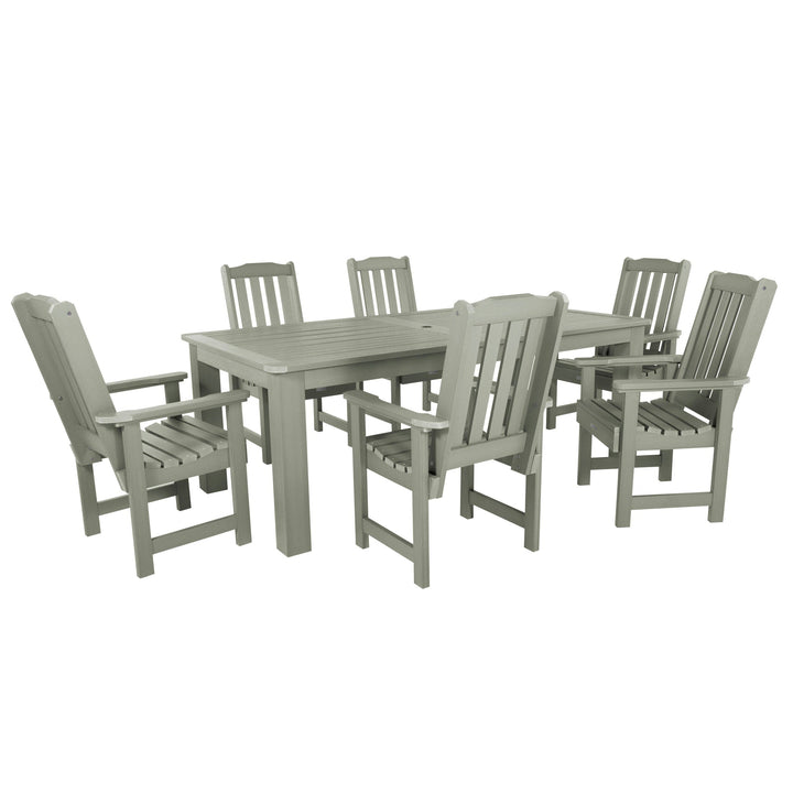 Lehigh 7pc Rectangular Outdoor Dining Set 42in x 84in - Dining Height Dining Highwood USA Eucalyptus 