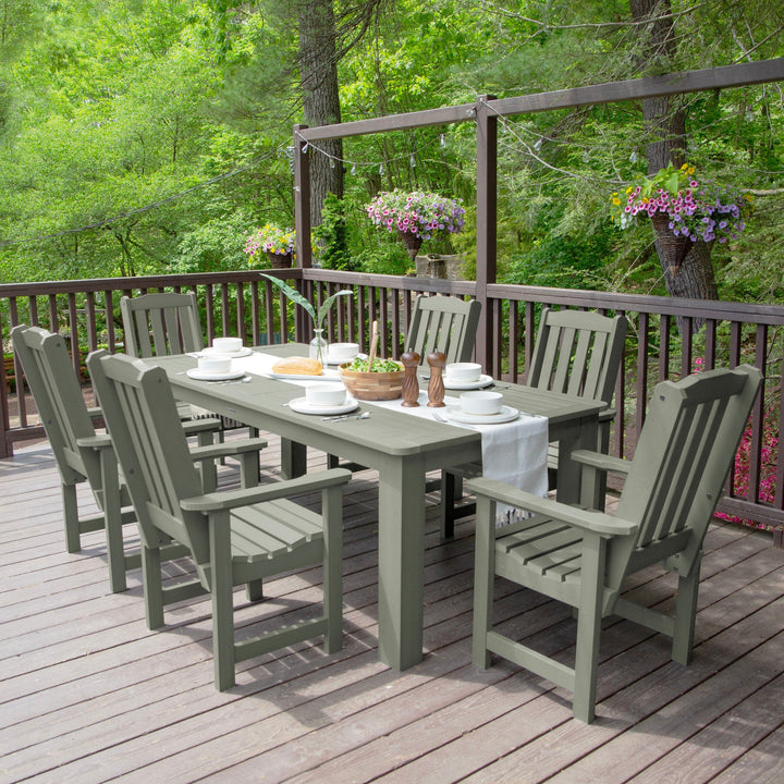 Lehigh 7pc Rectangular Outdoor Dining Set 42in x 84in - Dining Height Dining Highwood USA 