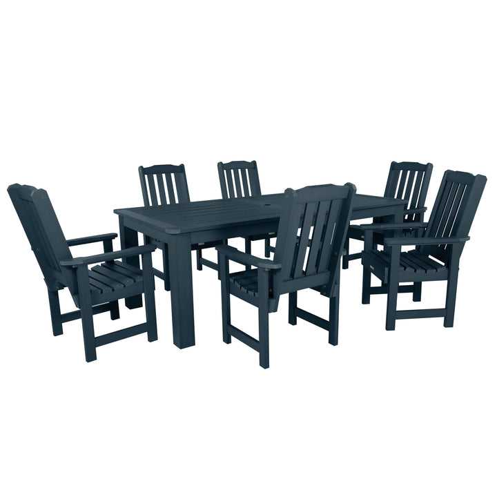 Lehigh 7pc Rectangular Outdoor Dining Set 42in x 84in - Dining Height Dining Highwood USA Federal Blue 