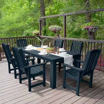 Lehigh 7pc Rectangular Outdoor Dining Set 42in x 84in - Dining Height Dining Highwood USA 