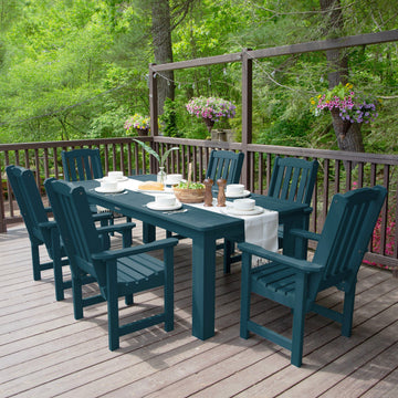 Lehigh 7pc Rectangular Outdoor Dining Set 42in x 84in - Dining Height Dining Highwood USA 