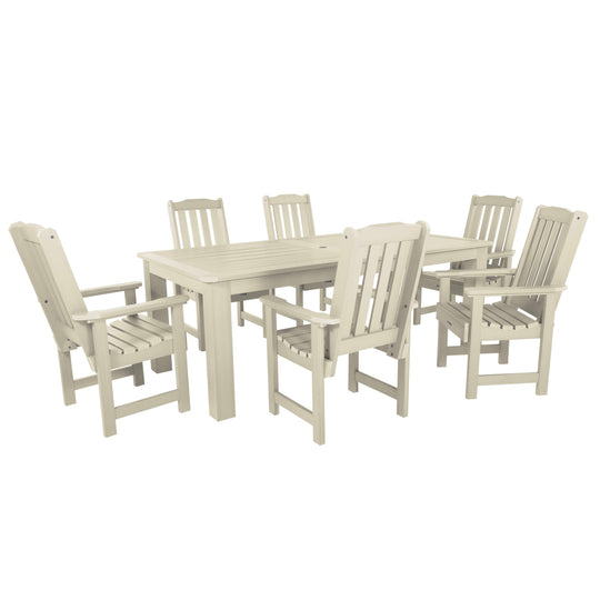 Lehigh 7pc Rectangular Outdoor Dining Set 42in x 84in - Dining Height Dining Highwood USA Whitewash 