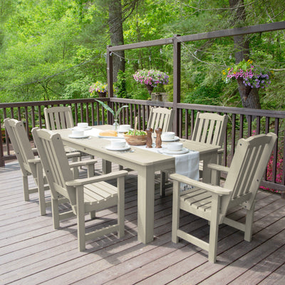 Lehigh 7pc Rectangular Outdoor Dining Set 42in x 84in - Dining Height Dining Highwood USA 