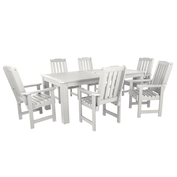 Lehigh 7pc Rectangular Outdoor Dining Set 42in x 84in - Dining Height Dining Highwood USA White 
