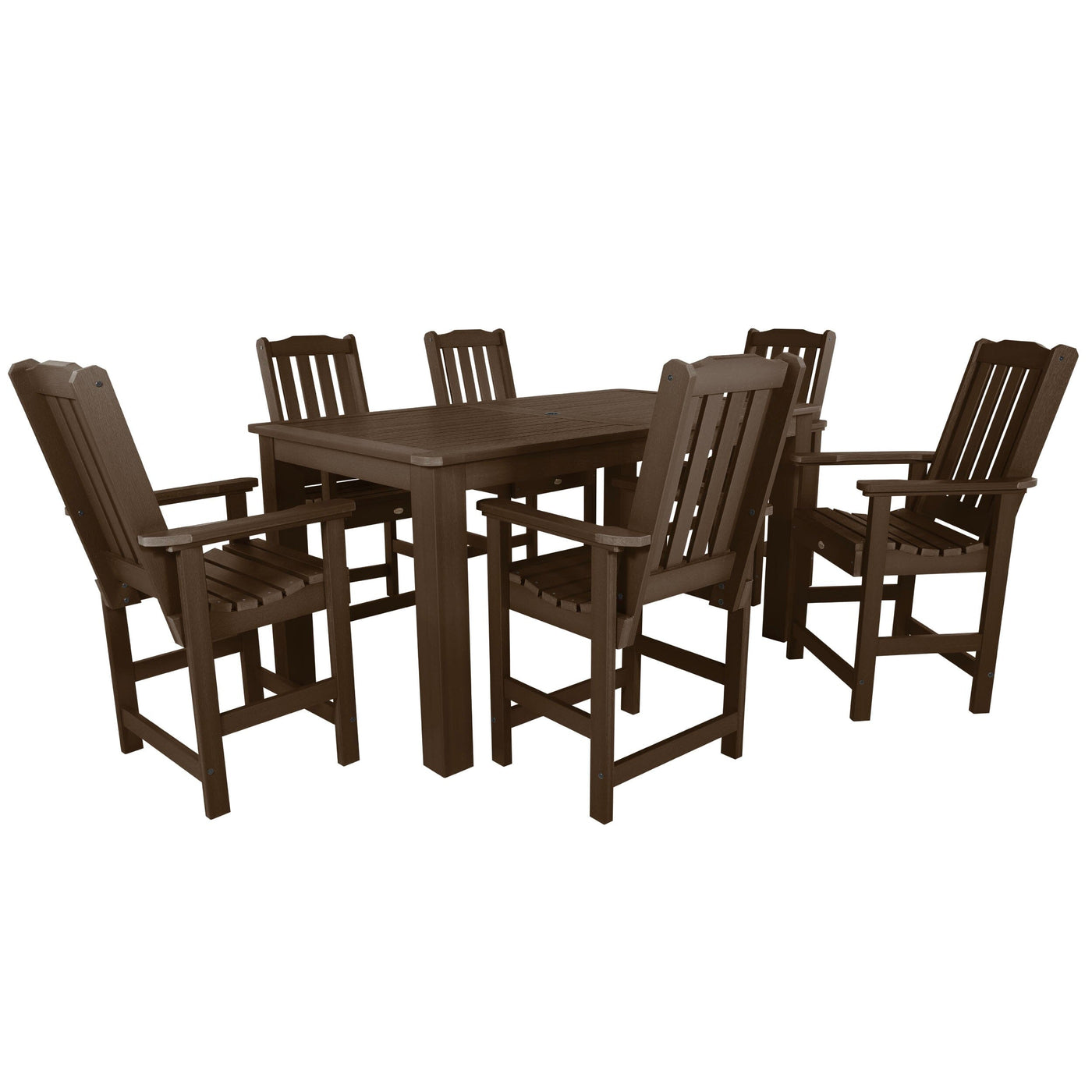 Lehigh 7pc Rectangular Outdoor Dining Set 42in x 72in - Counter Height Dining Highwood USA Weathered Acorn 