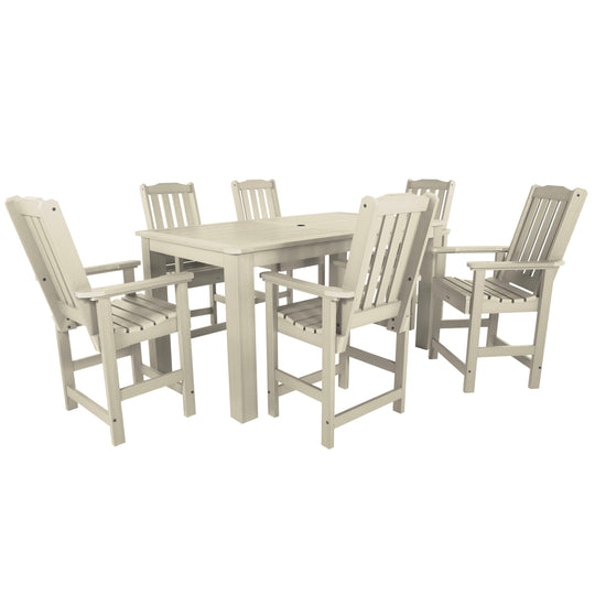 Lehigh 7pc Rectangular Outdoor Dining Set 42in x 72in - Counter Height Dining Highwood USA Whitewash 