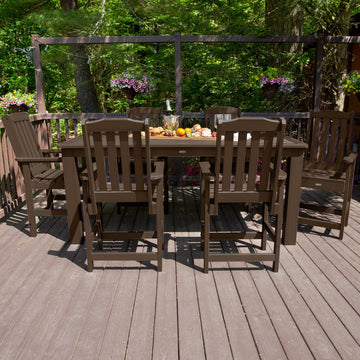 Lehigh 7pc Rectangular Outdoor Dining Set 42in x 84in - Counter Height Dining Highwood USA 