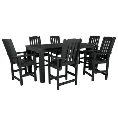 Lehigh 7pc Rectangular Outdoor Dining Set 42in x 84in - Counter Height Dining Highwood USA Black 