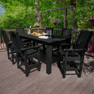 Lehigh 7pc Rectangular Outdoor Dining Set 42in x 84in - Counter Height Dining Highwood USA 