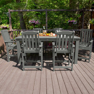 Lehigh 7pc Rectangular Outdoor Dining Set 42in x 84in - Counter Height Dining Highwood USA 