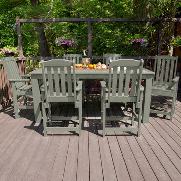 Lehigh 7pc Rectangular Outdoor Dining Set 42in x 84in - Counter Height Dining Highwood USA 